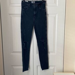 AGOLDE Black Jeans Skinny High Rise Skinny Destroyed Ripped Denim‎ Size 26